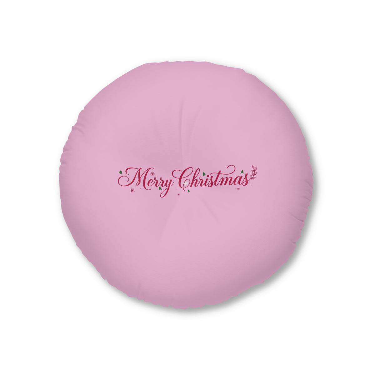 Cuscino da pavimento rotondo con trapuntatura a 3 bottoni Merry Christmas