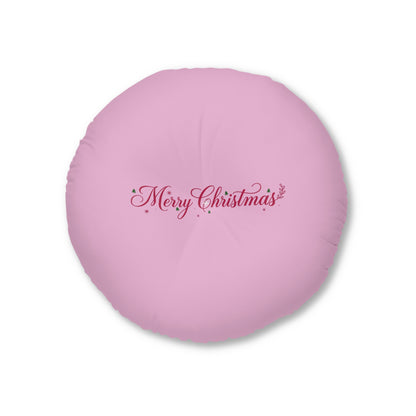 Cuscino da pavimento rotondo con trapuntatura a 3 bottoni Merry Christmas