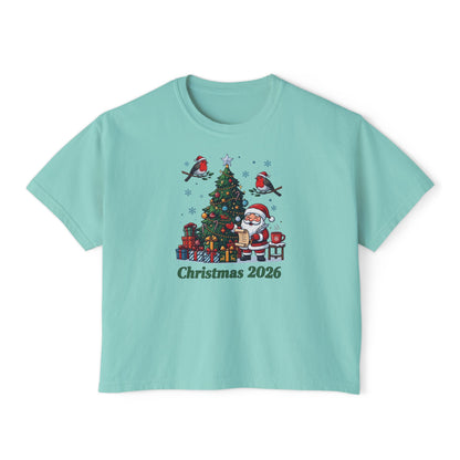 T-shirt donna boxy Natale 2026