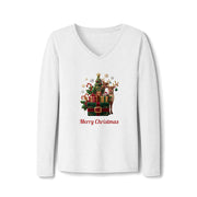Maglia scollo a V maniche lunghe donna – Doni di Festa