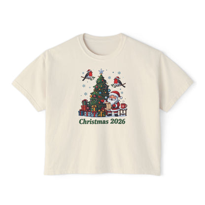 T-shirt donna boxy Natale 2026