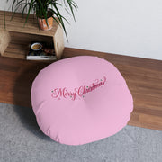Pouf cuscino rotondo trapuntato – Buon Natale Design 3