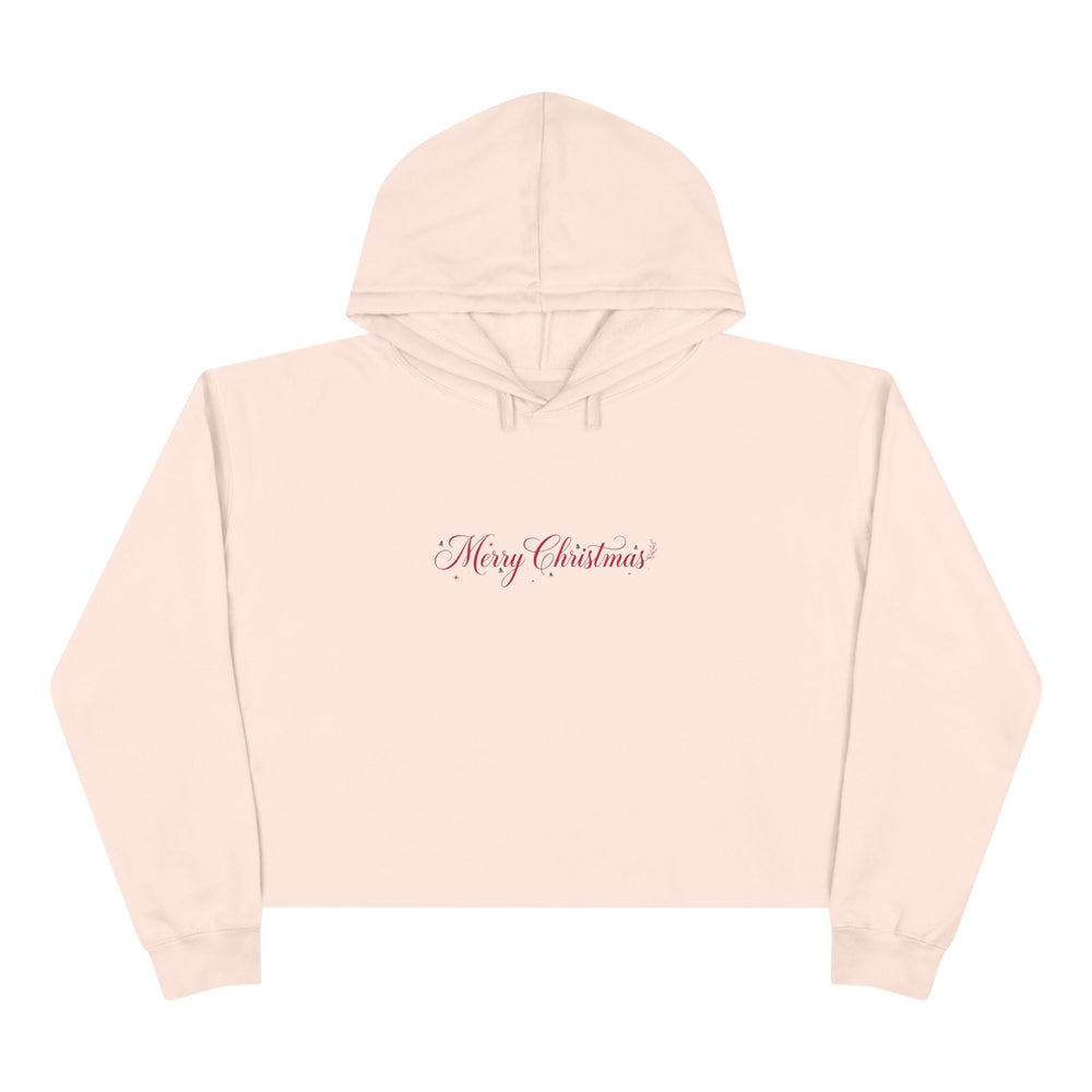 Felpa crop con cappuccio donna – Buon Natale Design 3