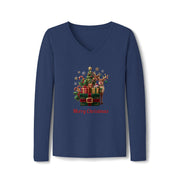 Maglia scollo a V maniche lunghe donna – Doni di Festa