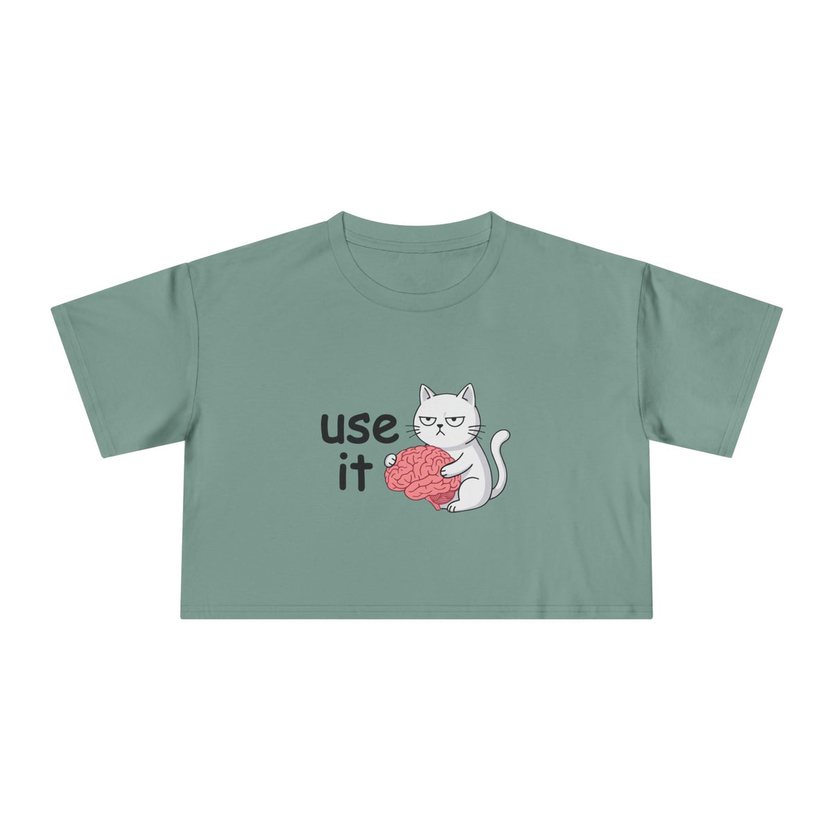 T-shirt crop bianca donna «Use It»