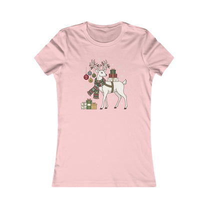 T-shirt natalizia da donna con cervo