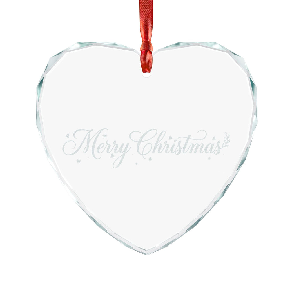 Ornamento natalizio in vetro a forma di cuore con scritta "Merry Christmas" (confezione da 3)