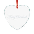 Ornamento natalizio in vetro a forma di cuore con scritta "Merry Christmas" (confezione da 3)
