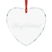 Ornamento natalizio in vetro a forma di cuore con scritta "Merry Christmas" (confezione da 3)