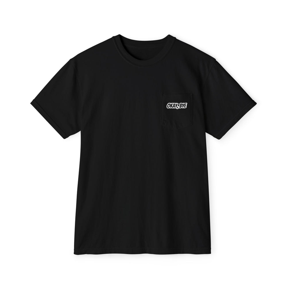 T-shirt uomo con taschino scura «Okay Bye»