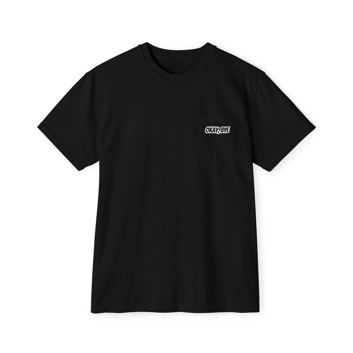 T-shirt uomo con taschino scura «Okay Bye»