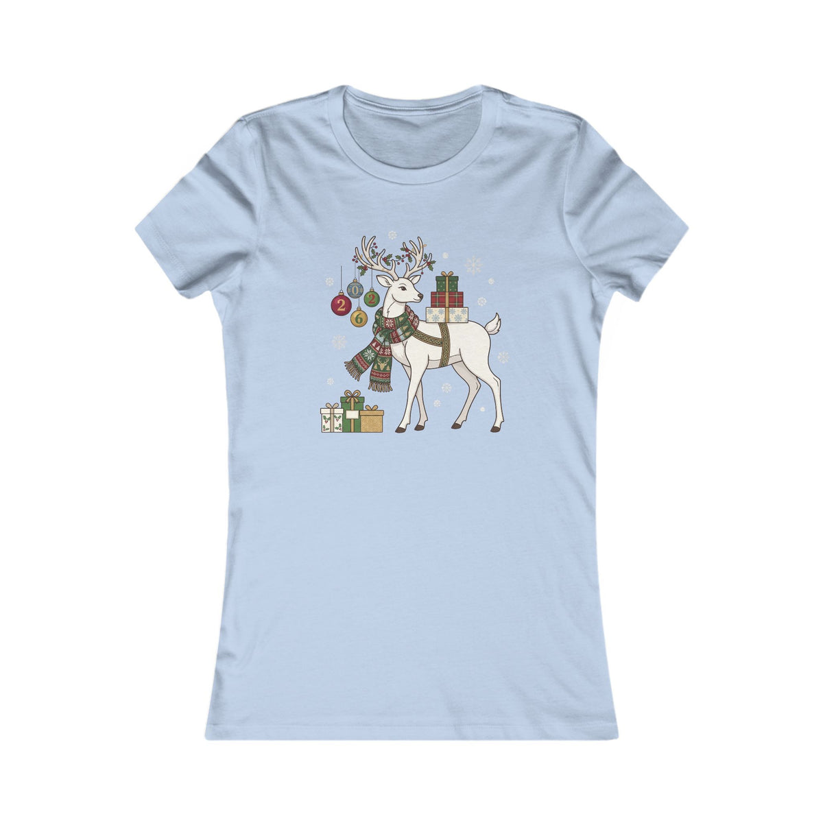T-shirt natalizia da donna con cervo