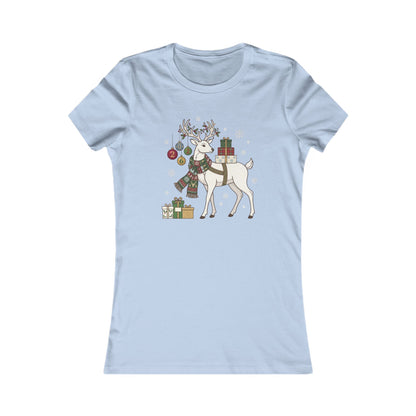 T-shirt natalizia da donna con cervo