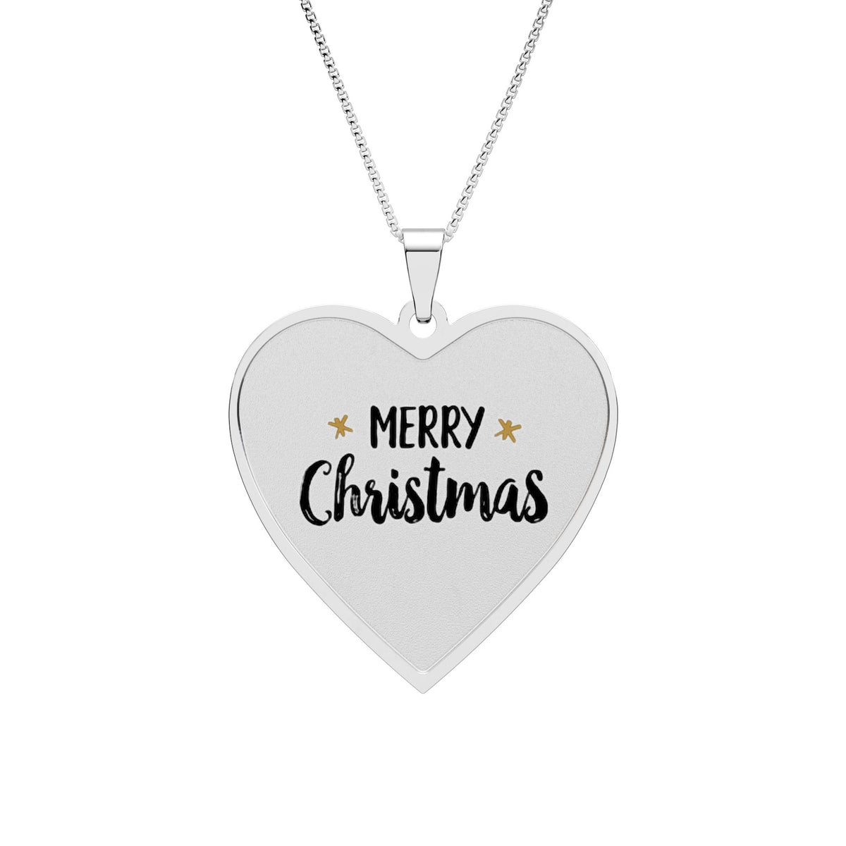 Collana medaglione a cuore con foto – Buon Natale