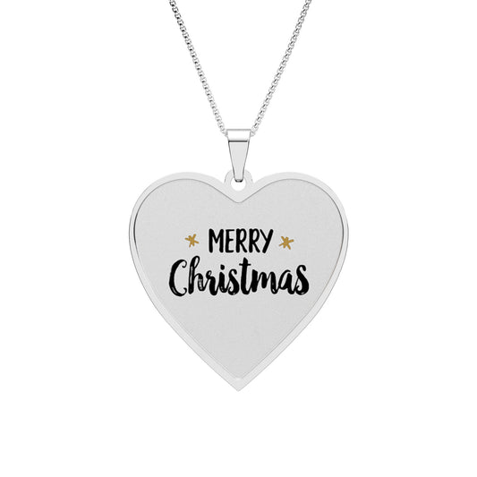 Collana medaglione a cuore con foto – Buon Natale