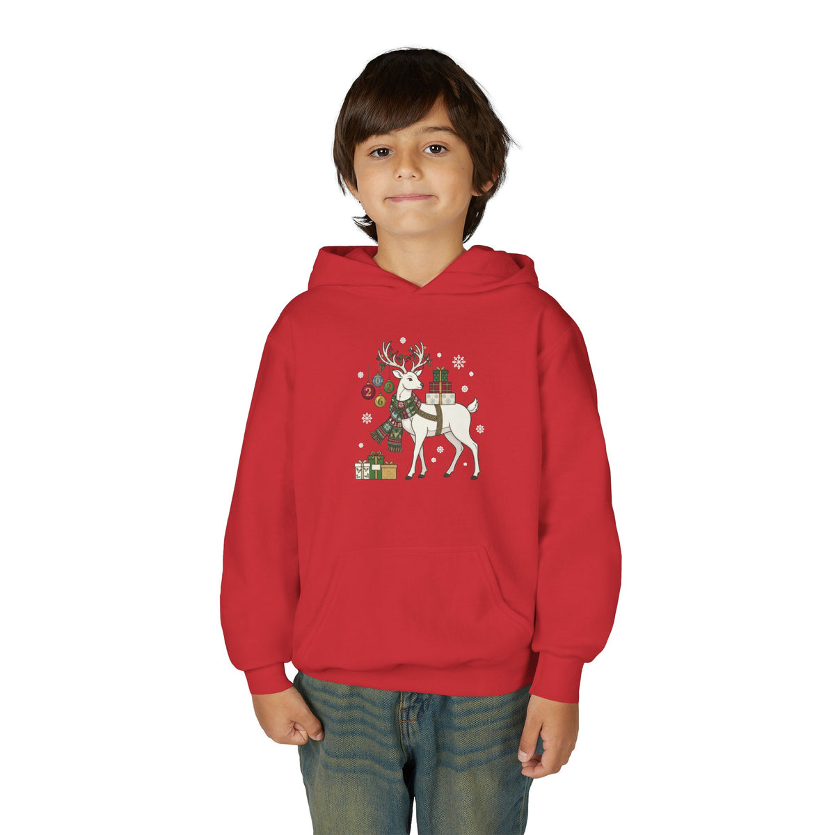 Felpa con cappuccio elfo bambini – Renna di Natale