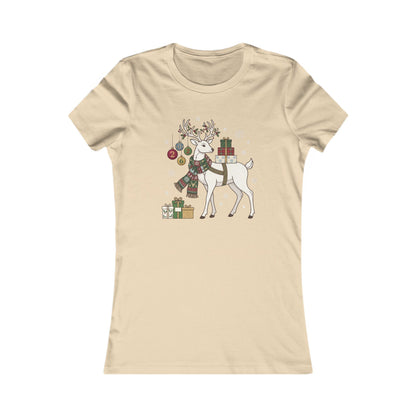 T-shirt natalizia da donna con cervo