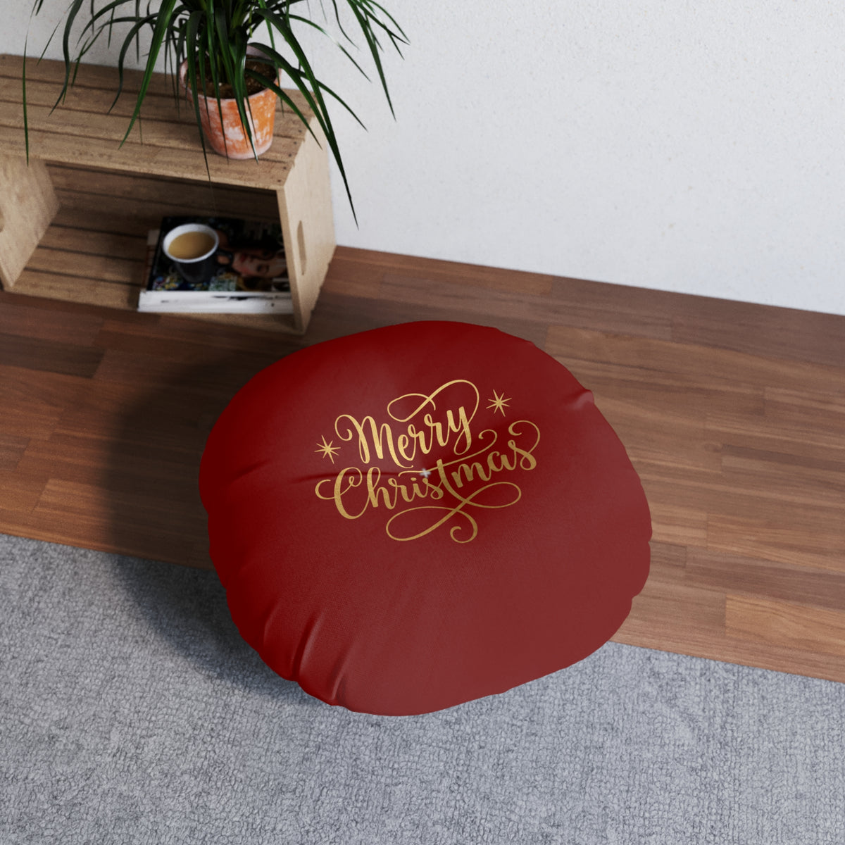 Pouf cuscino rotondo trapuntato – Buon Natale Design 2