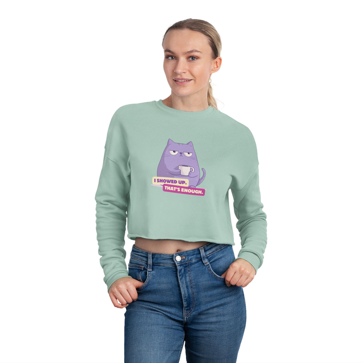 Felpa crop donna «I Showed Up»