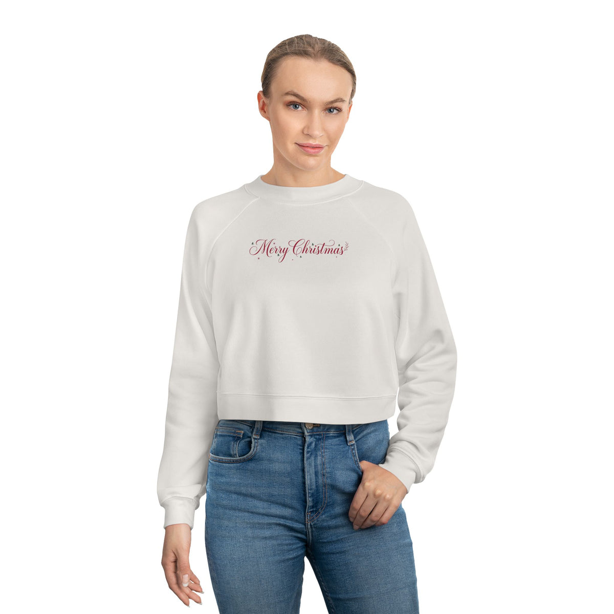 Felpa crop donna – Buon Natale Design 3