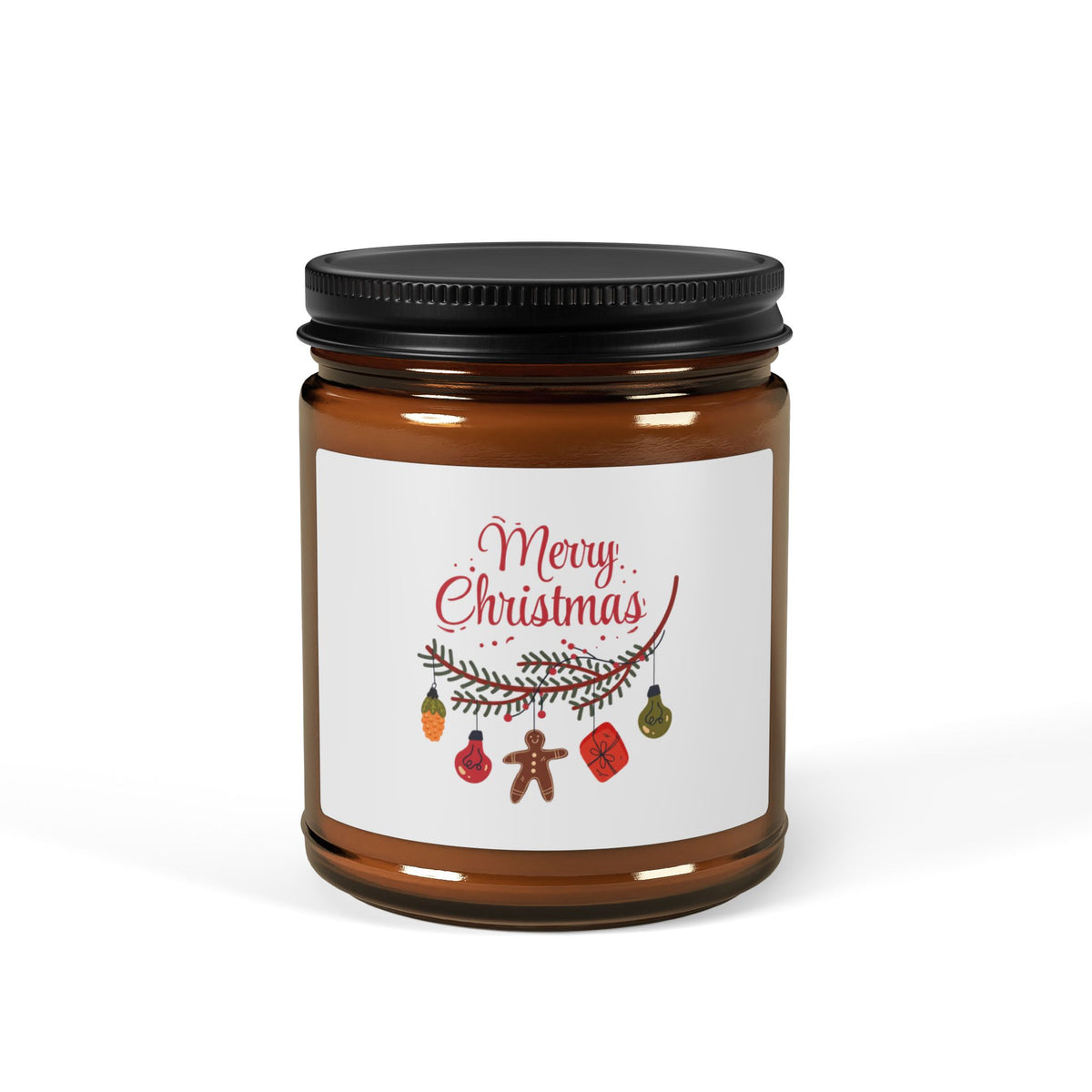 Candela in barattolo ambrato – Natale Doodle