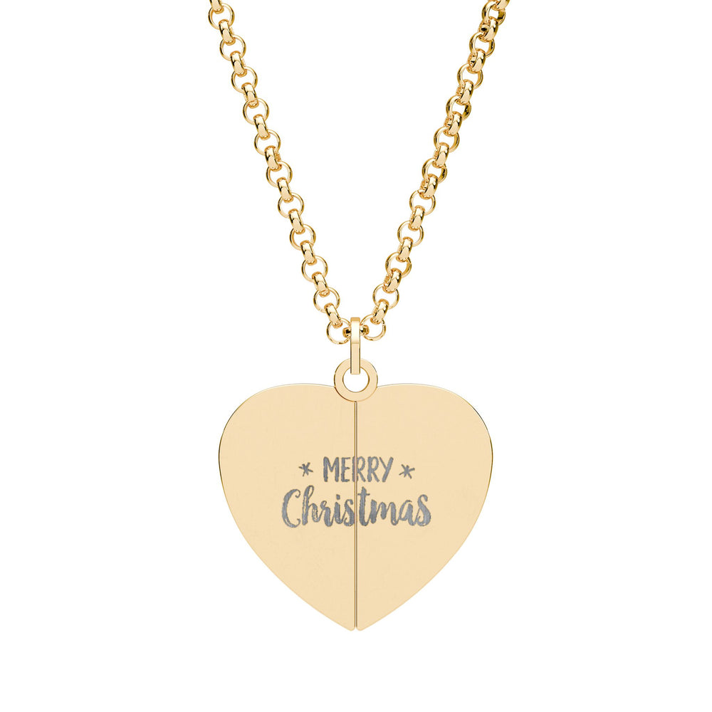Collana con cuore e messaggio nascosto Buon Natale