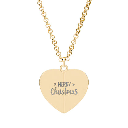 Collana con cuore e messaggio nascosto Buon Natale
