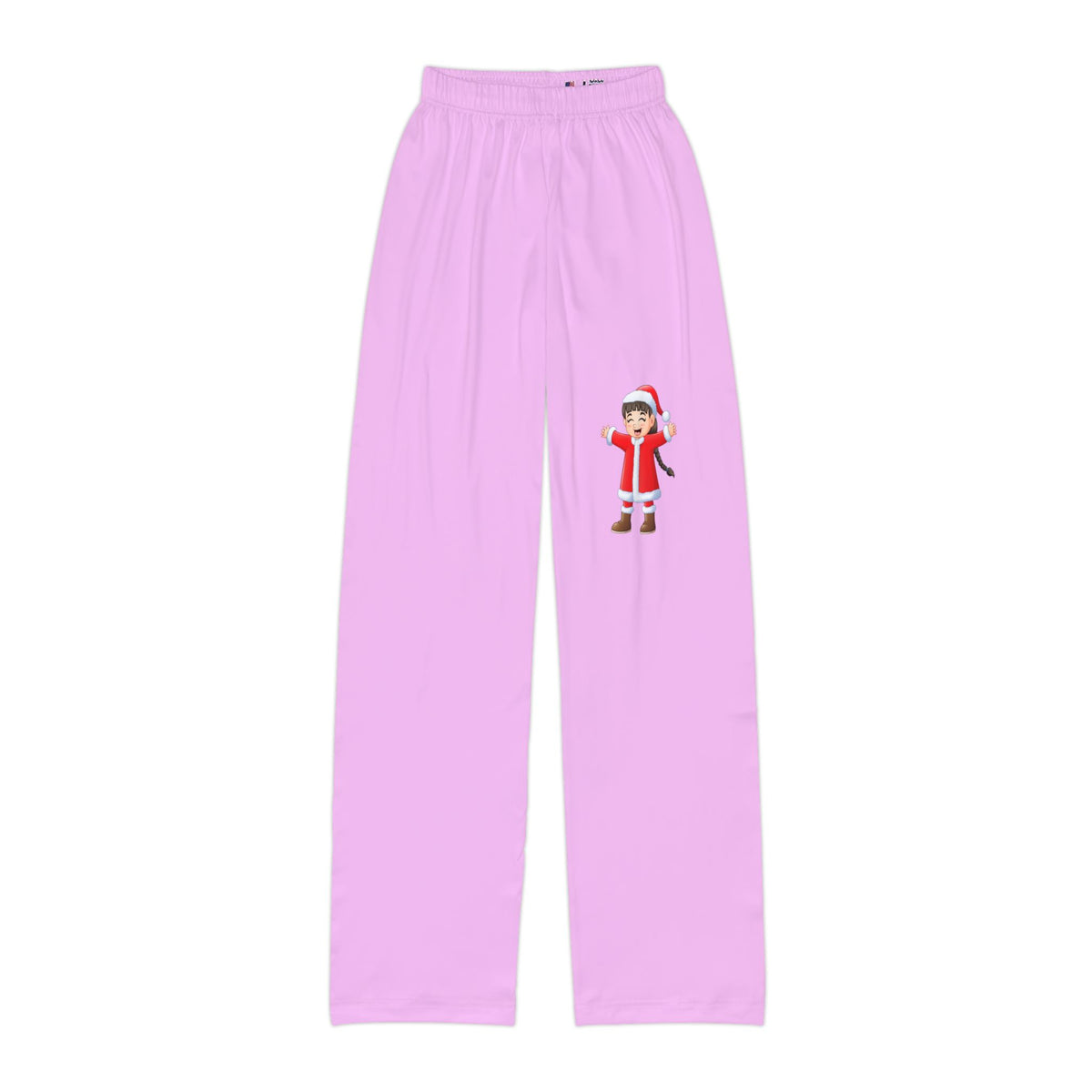 Pantaloni da casa per bambina Little Ms. Claus rosa