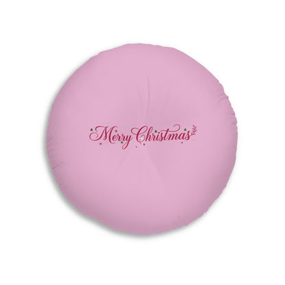 Cuscino da pavimento rotondo con trapuntatura a 3 bottoni Merry Christmas