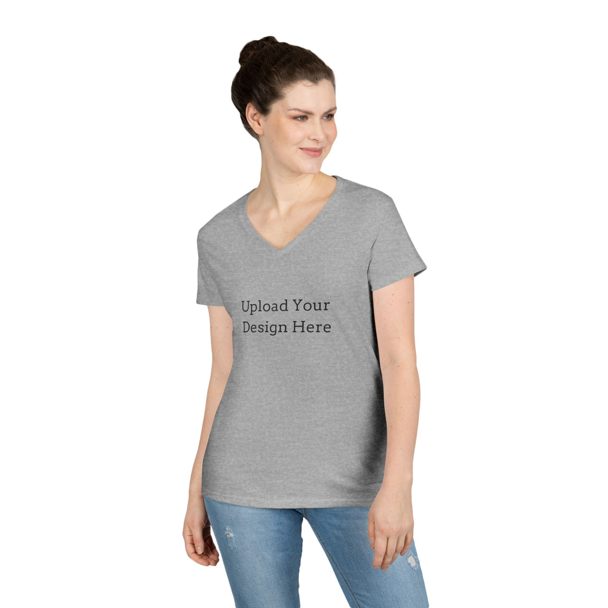 T-shirt donna personalizzabile con scollo a V