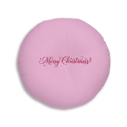 Cuscino da pavimento rotondo con trapuntatura a 3 bottoni Merry Christmas