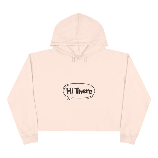 Felpa crop con cappuccio donna «Hi There»