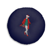Cuscino da pavimento rotondo trapuntato Swag Claus