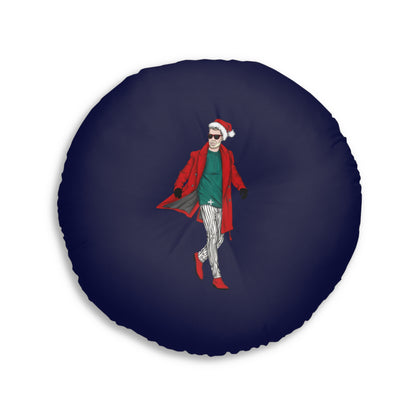Cuscino da pavimento rotondo trapuntato Swag Claus