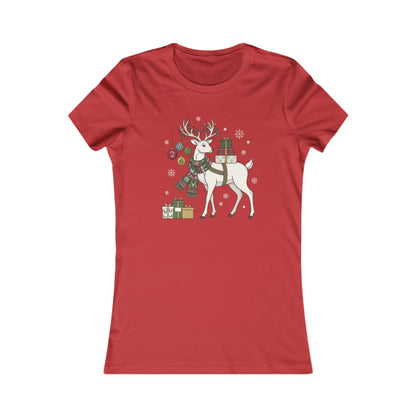 T-shirt natalizia da donna con cervo