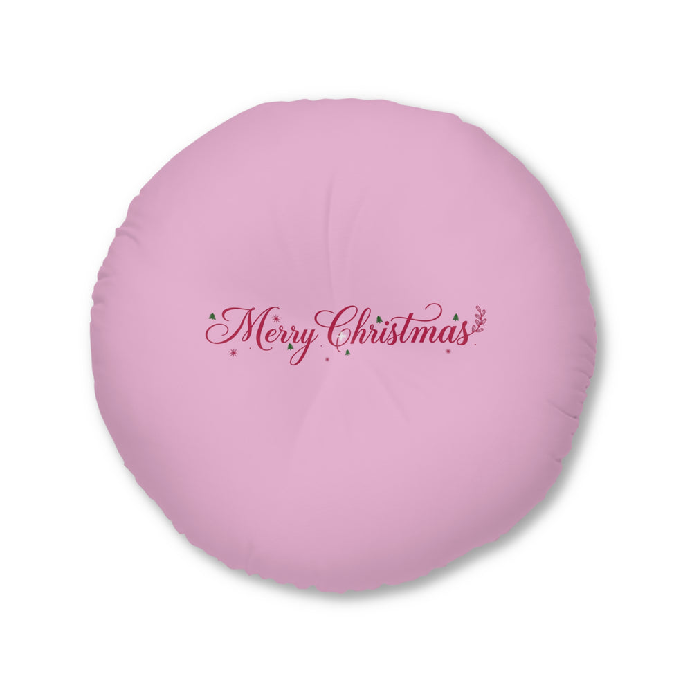 Pouf cuscino rotondo trapuntato – Buon Natale Design 3