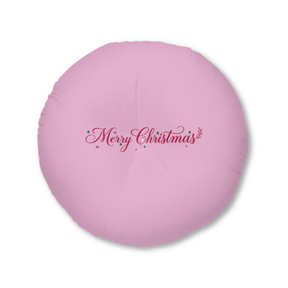 Cuscino da pavimento rotondo con trapuntatura a 3 bottoni Merry Christmas
