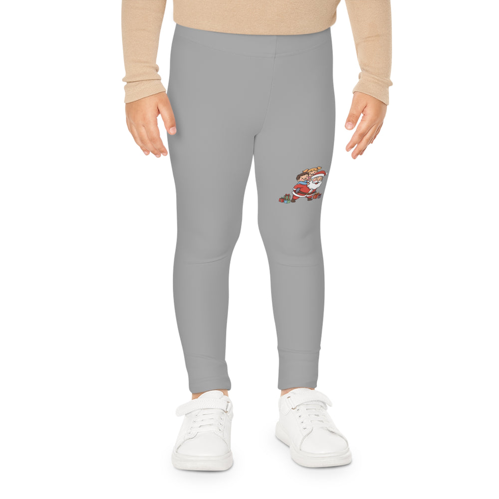 Leggings da bambino grigi Piggyback Santa