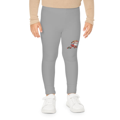 Leggings da bambino grigi Piggyback Santa