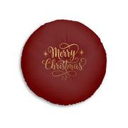 Pouf cuscino rotondo trapuntato – Buon Natale Design 2
