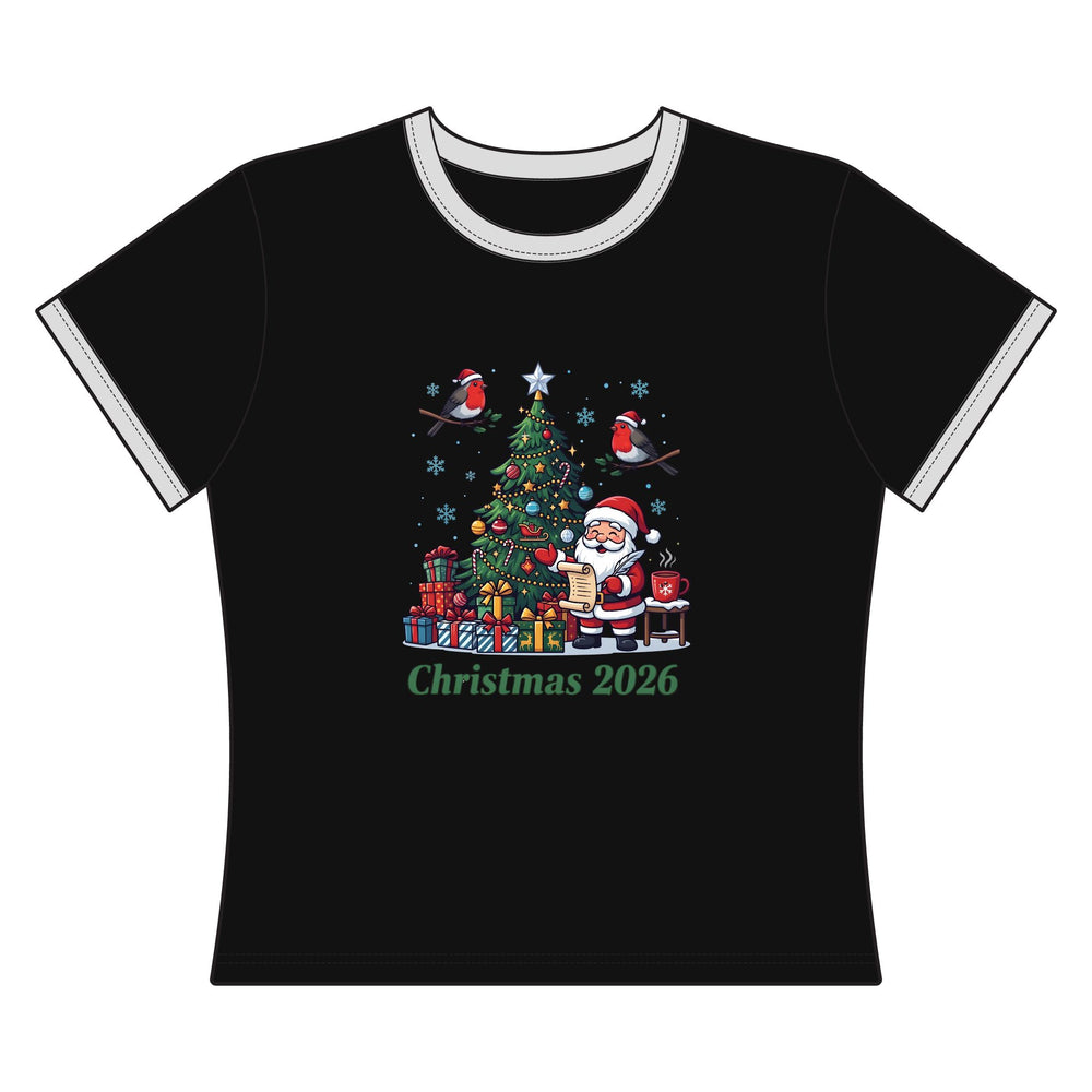 T-shirt ringer da donna Natale 2026