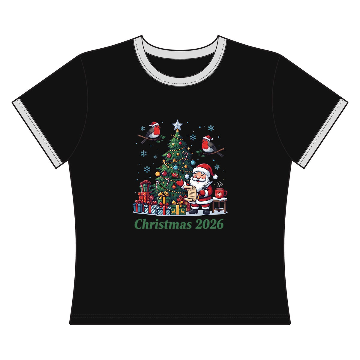 T-shirt ringer da donna Natale 2026