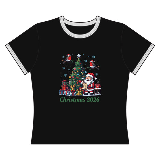 T-shirt ringer da donna Natale 2026