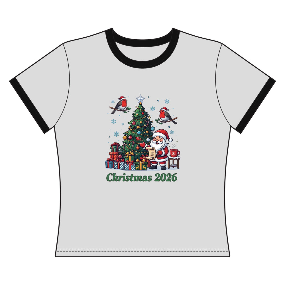 T-shirt ringer da donna Natale 2026
