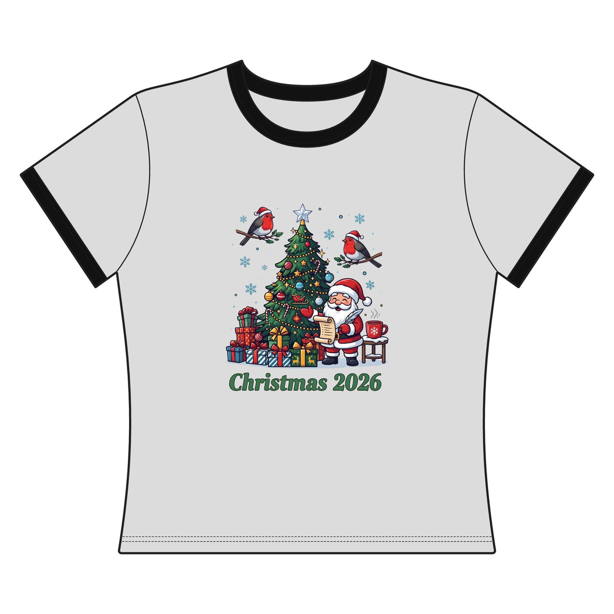 T-shirt ringer da donna Natale 2026