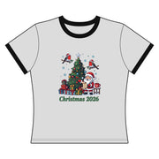 T-shirt ringer da donna Natale 2026