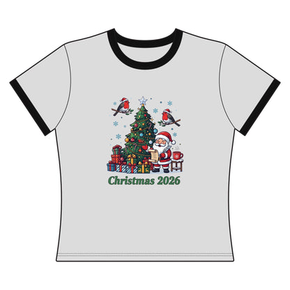 T-shirt ringer da donna Natale 2026