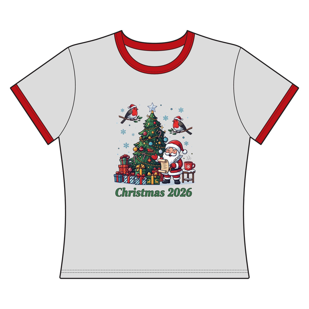 T-shirt ringer da donna Natale 2026