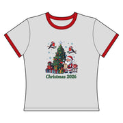 T-shirt ringer da donna Natale 2026