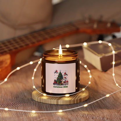 Candela in barattolo ambrato – Natale 2026